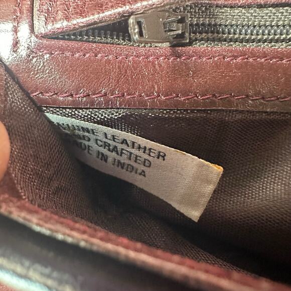 Handcrafted Women's Lambskin Leather Wallet Clutch Brown Vintage Elegance - Picture 8 of 13